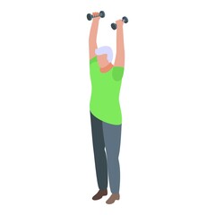 Nursing home morning exercise icon. Isometric of nursing home morning exercise vector icon for web design isolated on white background