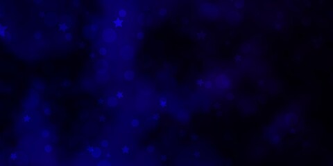 Dark Purple, Pink vector background with circles, stars. Colorful disks, stars on simple gradient background. Texture for window blinds, curtains.