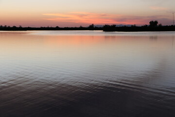 Obraz premium Wetlands near the Great Salt Lake at sunset, northern Utah