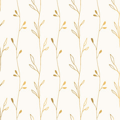 Elegant floral golden pattern. Vector illustration.