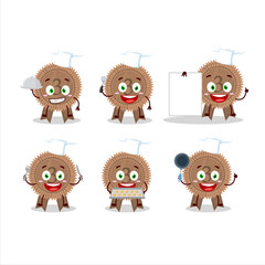 Cartoon character of bronze medals ribbon with various chef emoticons