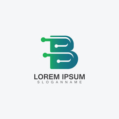 Letter B technology Logo Concept. Creative and Elegant illustration Logo design