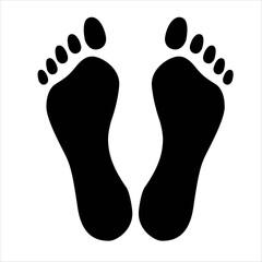 Footprint vector sign. stand here in black color on white background