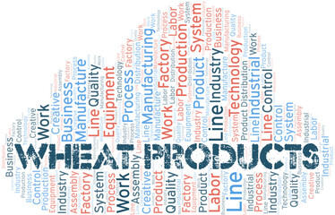 Wheat Products word cloud create with text only.