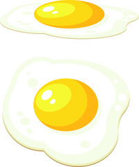Fried egg. Vector illustration cartoon flat isolated icon collection.