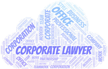 Obraz premium Corporate Lawyer vector word cloud, made with text only.