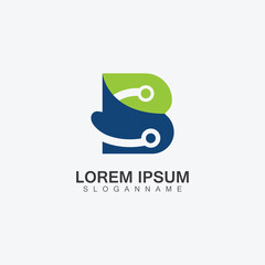 Obraz premium Letter B technology Logo Concept. Creative and Elegant illustration Logo design