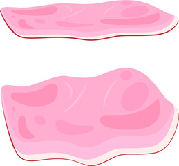 Slices fresh bacon. Vector illustration cartoon flat icon isolated on white.