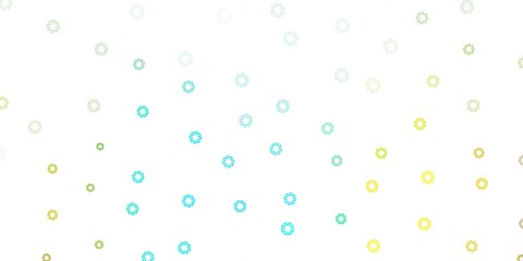 Light blue, yellow vector background with spots.