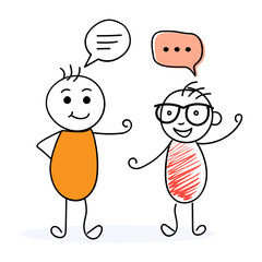 
Forum discussion concept, vector of business chat with cartoon characters 
