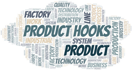 Fototapeta premium Product Hooks word cloud create with text only.