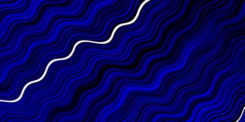 Dark BLUE vector layout with wry lines. Illustration in abstract style with gradient curved.  Pattern for ads, commercials.