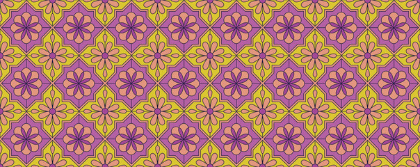 70's retro seamless pattern material vector illustration