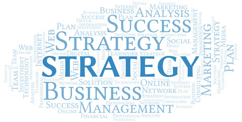 Obraz premium Strategy word cloud create with text only.
