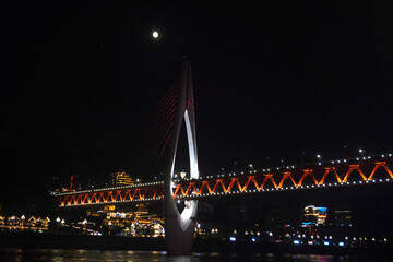 Fototapeta na wymiar the moon on the bridge