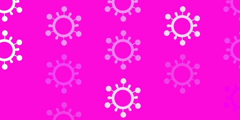 Light Pink vector backdrop with virus symbols.