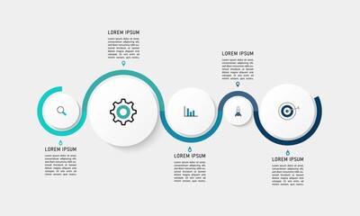 Vector Infographic label design template with icons and 4 options or steps. Can be used for process diagram, presentations, workflow layout, banner, flow chart, info graph.