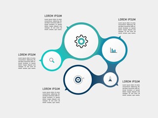 Vector Infographic label design template with icons and 4 options or steps. Can be used for process diagram, presentations, workflow layout, banner, flow chart, info graph.