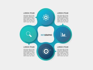 Vector Infographic label design template with icons and 4 options or steps. Can be used for process diagram, presentations, workflow layout, banner, flow chart, info graph.