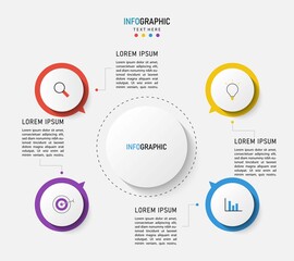 Vector Infographic label design template with icons and 4 options or steps. Can be used for process diagram, presentations, workflow layout, banner, flow chart, info graph.