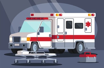 Ambulance emergency paramedic car Vector modern creative