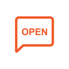 open sign with speech bubble
