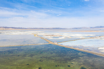 aerial view of lake lake in china 