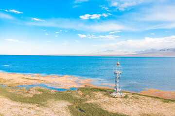 aerial view of the lake