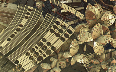 Fractal 3D background, abstract 3D illustration, element for design