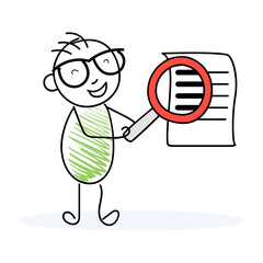 
Zoom in vector, magnifier on paper in trendy flat style 
