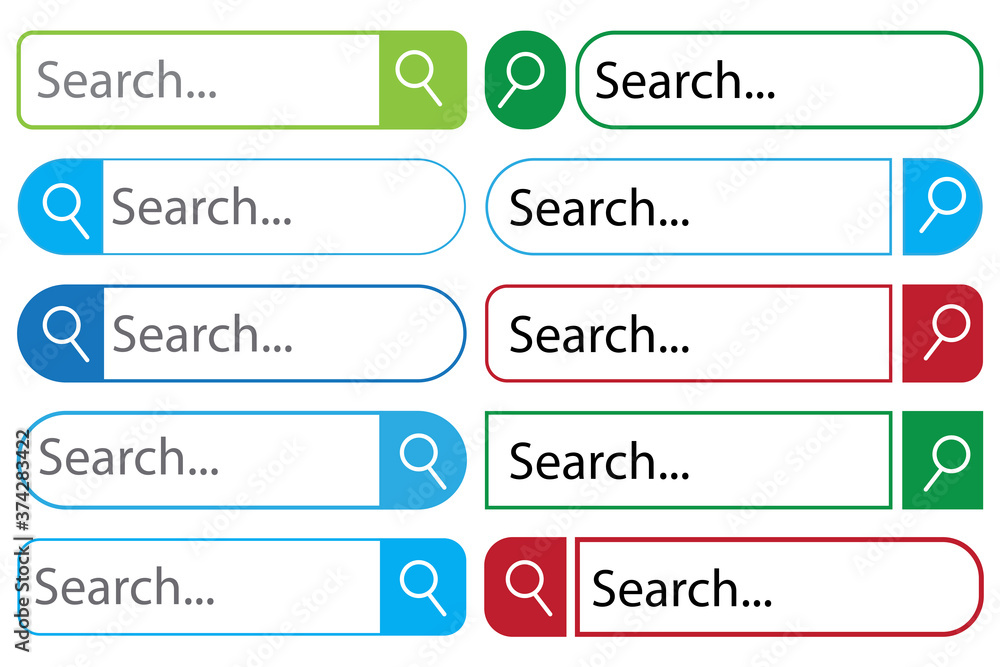 Aufkleber search bar. a string to search for a website. search icon. line for text. search string set. vector 