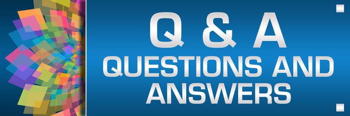Q And A - Questions And Answers Blue Left Colorful Floral Horizontal 