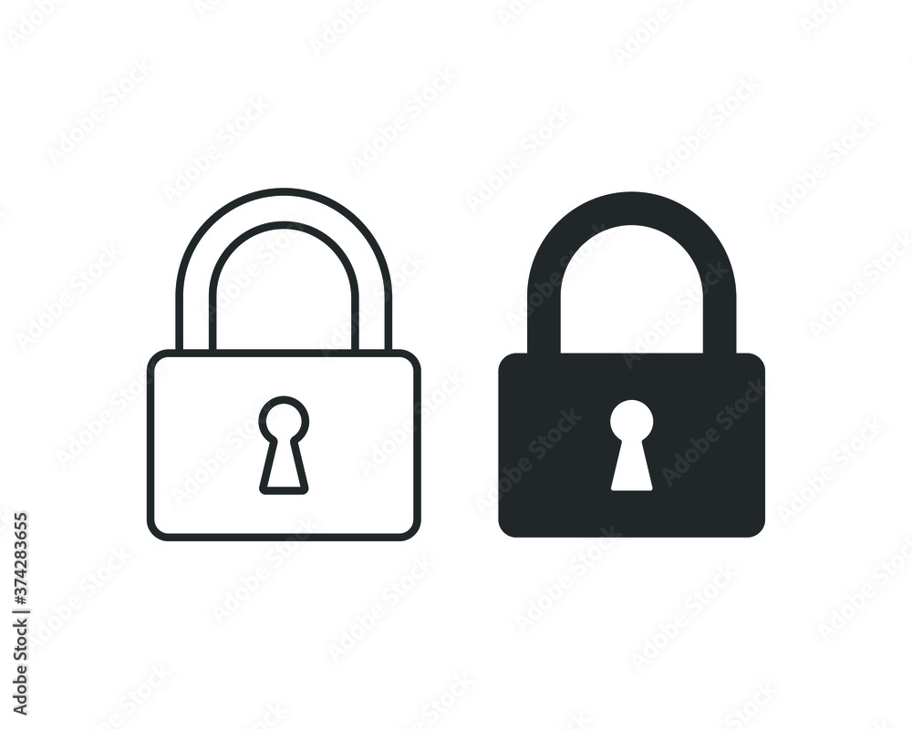 Poster lock icon symbol with keyhole. padlock sign. security access logo. vector illustration image. black 