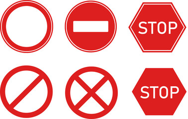 Stop set vector sign 