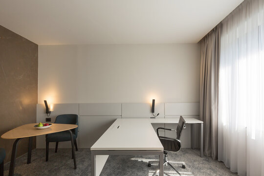 Small office hotel room interior
