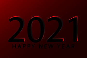 2021 year. New Chinese year. Lucky character. Red 2021 design. Background. Vector illustration.