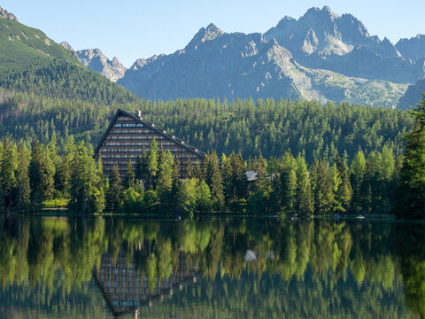 Lake in the mountains at Strbske plese