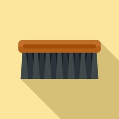 Shoe cleaning brush icon. Flat illustration of shoe cleaning brush vector icon for web design