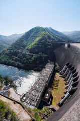 The electric energy from water. The Bhumibol Dam(formerly known as the Yanhi Dam) in Thailand. The...