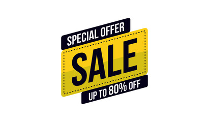 special offer sale up to 80 percent off the banner, sign vector eps