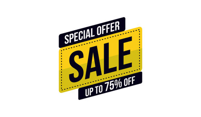 special offer sale up to 75 percent off the banner, sign vector eps