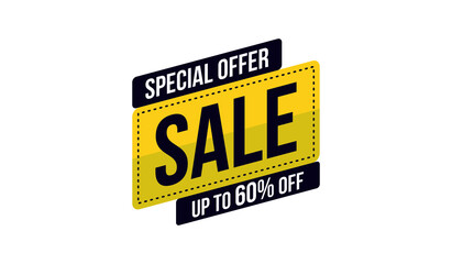 Fototapeta premium special offer sale up to 60 percent off the banner, sign vector eps