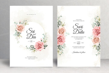 Beautiful floral wedding card theme