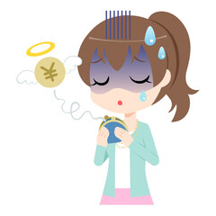 金欠で悩む女性（バストアップ）