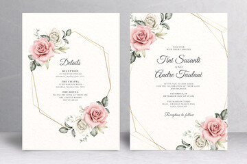 Beautiful floral wedding card theme