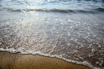 The bubble wave on the sand.