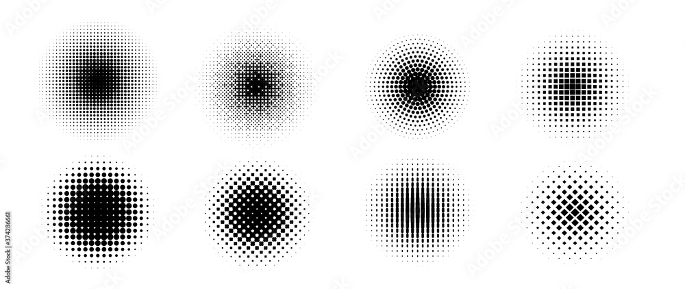 Poster halftone vector. monochrome abstract dot, gradient halftone dots for background pattern and texture.
