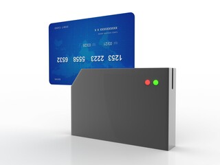 3d rendering  credit or debit card 
