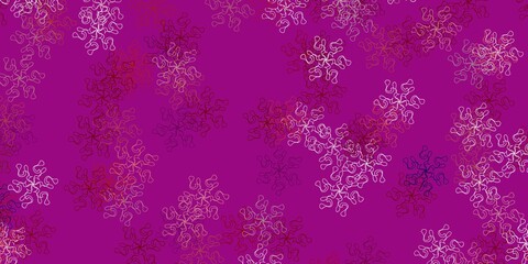 Light red vector doodle pattern with flowers.
