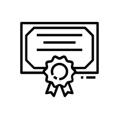 
Document containing a certified statement, vector of certificate in line style 
